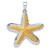 Sterling Silver Rhodium-plated Polished Gold-tone Star Fish Pendant