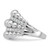 Sterling Silver Rhodium-plated Polished Graduated Beaded Fancy CZ Size 6 Ring