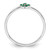 Sterling Silver Rhodium-plated Polished Green CZ Flower Ring - QR-EB519AE1-7149