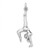 Sterling Silver Rhodium-plated Polished Gymnast Pendant