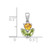 Sterling Silver Rhodium-plated Polished Heart Citrine and Peridot Flower Pendant