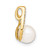 14k 7-8mm Button White FWC Pearl and Rhodium Diamond Pendant