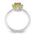Sterling Silver Rhodium-plated Polished Heart Citrine and Peridot Flower Ring - QR-21482B6D-5916