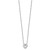 Sterling Silver Rhodium-plated Polished Heart CZ with Paperclip Chain 16 inch with 1.75 inch Extension Necklace