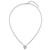 Sterling Silver Rhodium-plated Polished Heart CZ with Paperclip Chain 16 inch with 1.75 inch Extension Necklace