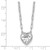 Sterling Silver Rhodium-plated Polished Heart CZ with Paperclip Chain 16 inch with 1.75 inch Extension Necklace