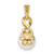 14k 7-8mm Freshwater Cultured Pearl and Diamond Pendant