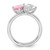Sterling Silver Rhodium-plated Polished Heart Pink and Pear-shaped White CZ Size 7 Ring