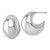 Sterling Silver Rhodium-plated Polished Hollow Fancy Puffed J-Hoop Post Earrings