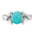 Sterling Silver Rhodium-Plated Polished Imitation Turquoise Ring - QR-5C8EC756-4997