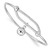 Sterling Silver Rhodium-plated Polished Jingle Bell Adjustable Baby Bangle
