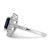 Sterling Silver Rhodium-plated Polished Lab Created Sapphire and CZ Oval Halo Size 6 Ring