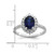 Sterling Silver Rhodium-plated Polished Lab Created Sapphire and CZ Oval Halo Size 7 Ring