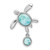 Sterling Silver Rhodium-plated Polished Larimar Turtle Chain Slide