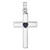 Sterling Silver Rhodium-plated Polished Latin Cross with Enameled Heart Ash Holder Pendant