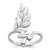 Sterling Silver Rhodium-plated Polished Leaf Size 7 Ring