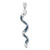 Sterling Silver Rhodium-Plated Polished Long Crystal Twirl Wave Pendant