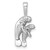 Sterling Silver Rhodium-plated Polished Manatee And Baby Pendant - LP-7389C68B-8398