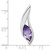 Sterling Silver Rhodium-plated Polished Marquise Amethyst Drop Chain Slide Pendant