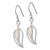 Sterling Silver Rhodium-plated Polished MOP Leaf Shepherds Hook Earrings