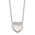 Sterling Silver Rhodium-plated Polished Mother of Pearl and CZ Heart 16 inch with 2 inch Extender Necklace