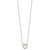 Sterling Silver Rhodium-plated Polished Mother of Pearl and CZ Heart 16 inch with 2 inch Extender Necklace