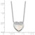 Sterling Silver Rhodium-plated Polished Mother of Pearl and CZ Heart 16 inch with 2 inch Extender Necklace