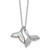 Sterling Silver Rhodium-plated Polished Mother of Pearl and CZ Whale Tails 16 Inch with 2 Inch Extension Necklace