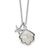 Sterling Silver Rhodium-plated Polished Mother of Pearl Shell and CZ Starfish 16 Inch with 2 Inch Extension Necklace