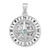 Sterling Silver Rhodium-Plated Polished Moveable Crystal Compass Pendant