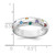 Sterling Silver Rhodium-plated Polished Multicolor CZ Geometric Shapes 5.00mm Band Size 7 Ring