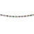Sterling Silver Rhodium-plated Polished Multi-color CZ w/3 IN EXT Choker