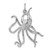 Sterling Silver Rhodium-plated Polished Octopus Pendant
