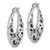 Sterling Silver Rhodium-plated Polished Onyx Filigree Round Hoop Earrings