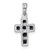 Sterling Silver Rhodium-plated Polished Onyx Latin Cross Pendant