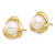 14K 7-8mm White Button Freshwater Cultured Pearl Post Earrings - XF-76E4F6E7-2828