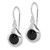 Sterling Silver Rhodium-plated Polished Onyx Teardrop Dangle Earrings