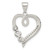 Sterling Silver Rhodium-plated Polished Open Heart CZ Pendant