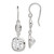 Sterling Silver Rhodium-plated Polished Oval & Square CZ Dangle Earrings