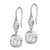 Sterling Silver Rhodium-plated Polished Oval & Square CZ Dangle Earrings