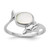 Sterling Silver Rhodium-plated Polished Oval Mother of Pearl and Dolphin Size 7 Ring