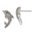 Sterling Silver Rhodium-plated Polished Pale Blue Crystal Dolphin Post Earrings