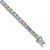 Sterling Silver Rhodium-plated Polished Pastel Green, Pink, Blue and Purple CZ 7.25 inch Bracelet