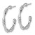 Sterling Silver Rhodium-plated Polished Patterned 3mm x 23mm Post C-Hoop Earrings