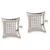 Sterling Silver Rhodium-plated Polished Pav‚ CZ Square Post Earrings - QE-CBBE062F-9022