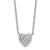Sterling Silver Rhodium-plated Polished Pave CZ Heart 16 Inch with 2 Inch Extension Necklace