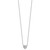 Sterling Silver Rhodium-plated Polished Pave CZ Heart 16 Inch with 2 Inch Extension Necklace