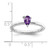 Sterling Silver Rhodium-plated Polished Pear Amethyst & White Topaz Ring - QR-91748740-3795