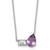 Sterling Silver Rhodium-plated Polished Pear Amethyst and Emerald-cut White Topaz 16 Inch with 2 Inch Extension Necklace