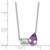 Sterling Silver Rhodium-plated Polished Pear Amethyst and Emerald-cut White Topaz 16 Inch with 2 Inch Extension Necklace